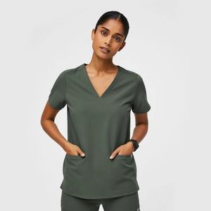 figs moss casma 3 pocket scrub top LARGE